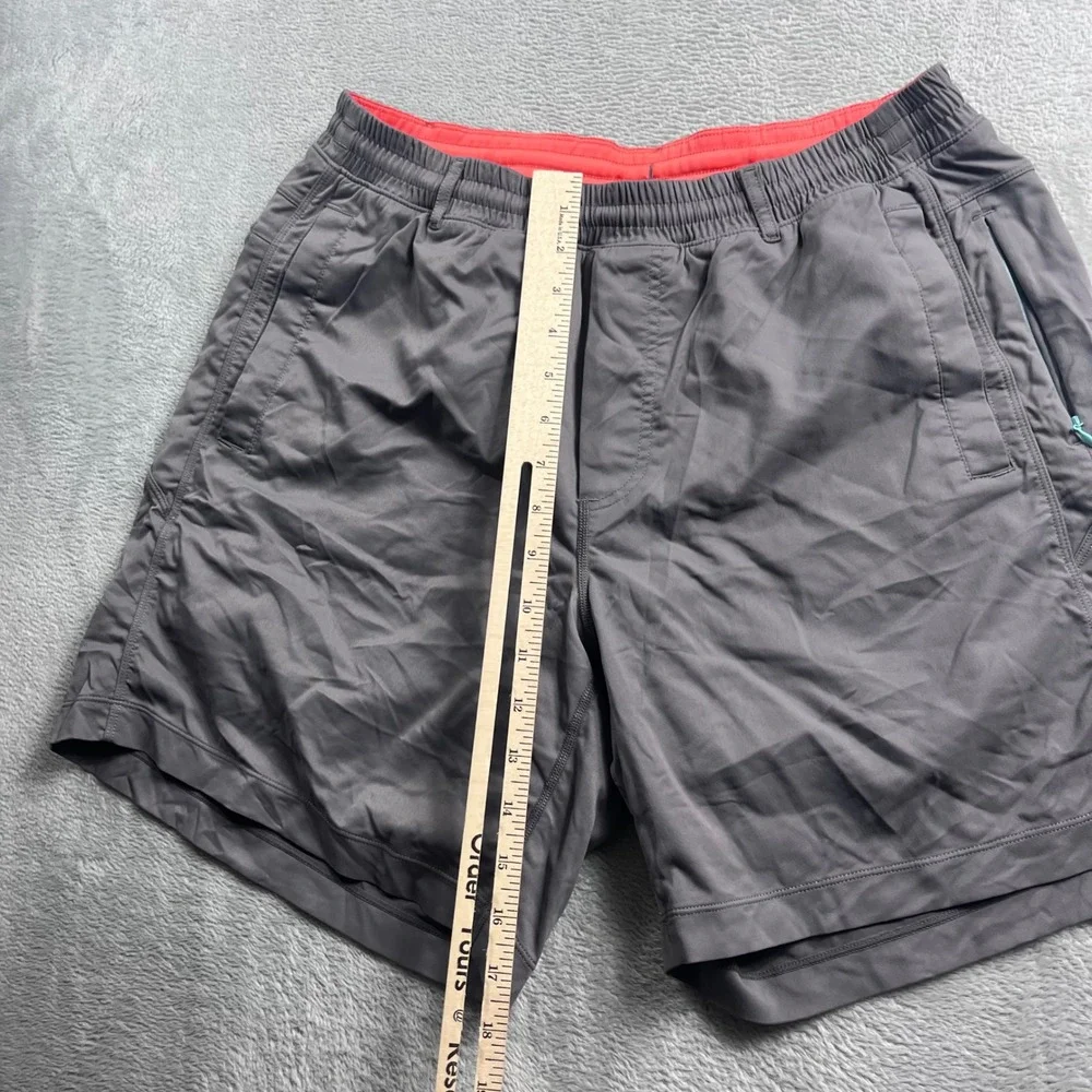 Birddogs Classic Boom Gym Shorts Grey Orange Liner Mens Large L 7 Inch Inseam